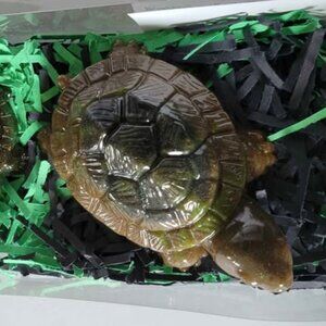 TURTLE 4PC SET ANIMAL EPOXY RESIN FIGURINES NEW CRIDDER'D WOODLAND